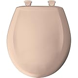 Round Closed Front Plastic Toilet Seat with Cover, Desert Bloom by Bemis