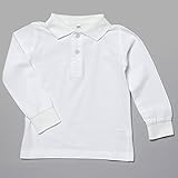 幼稚園受験用　長袖かのこポロシャツ【白】【90・95サイズ】お着替えしやすいストレッチ素材衿 (95cm)