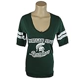 Michigan State Spartans公式NCAA VネックTee 3 / 4袖L by Glitterギア