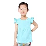 Kaiya Angel Toddler Girl 'sトップスFlutter Sleeve Tシャツソリッドトップスカート2 – 6年 カラー: ブルー