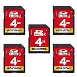 【5年保証】GIGASTONE 4GB SDカード 5個セット SDHC UHS-I C4 メモリーカード フルHD ビデオ デジタルカメラ 高速記録 ミニケース5個付き