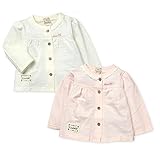 【女児ベビー】【カーディガン】“UZULAND”レース装飾・ロゴ刺繍 胸元切替長袖カーディガン (1オフホワイト/95cm)