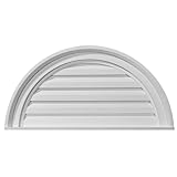 Ekena Millwork GVHR24D 24-Inch W x 12-Inch H x 2 1/8-Inch P Half Round Gable Vent Louver, Decorative