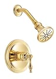Danze D520655PBVT Sheridan Single Handle Shower Trim Kit with 3 1/2-Inch Showerhead, Polished Brass 
