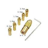Bartram 小型電気ドリル ビット ドリル チャック セットア ドリルコレット ドリルチャックセット 真鍮 パワーツール 回転工具セット用 軸付き 0.5-3.0mm 7ピース (直径：3.17ミ