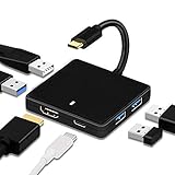 NiaoChao USB Cハブ6-in-1 Type Cアダプター、4K HDMIポート、USB PD充電ポート、4 USB 3.0ポート