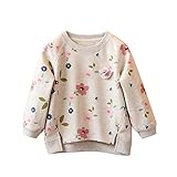 Tovadoo 子供服 女の子 トップス 長袖 秋冬 パーカー 花柄 裏毛 和風 姉妹揃い 可愛い 通学 部屋着 3-7歳