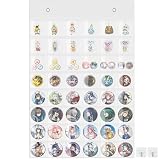 さえだ 缶バッジ収納ファイル 壁掛け ウォールポケット 48枚収納 大容量 缶バッジ アクリルキーホルダー ラバーストラップ 缶バッジディスプレイ 省スペース収納 缶バッジ収納ファイル 推し活 32mm/44mm/57mm/65mm/75mm 収納(缶バッジ収納)