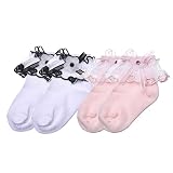 ZZソックス新生児女の子Eyelet Frillyレースソックスプリンセスドレスソックス