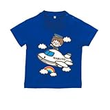 BabyChips ちいさなパイロット(名入れ半袖ベビーTシャツ) 80 ロイヤルブルー