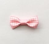 Baby Deer Clips　ヘアクリップ for ベビー　チェックリボン (フラミンゴ)