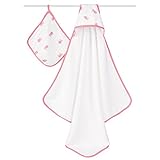 aden + anais (エイデンアンドアネイ) 【日本正規品】 NEWフード付きテリータオルとウォッシュクロスセット bathing beauty hooded terry towel & mus