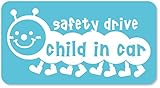 imoninn CHILD in car ステッカー　【マグネットタイプ】　No.21　イモムシさん　（水色）
