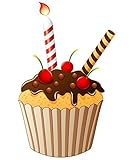 Wallmonkeys Birthday Cake Cartoon Peel and Stick Wall Decals WM359628 (18 in H x 15 in W) [並行輸入品]