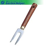 小型 園芸用 スチール ゴールド 天然木柄 ミニフォーク Garden Helper GM-3