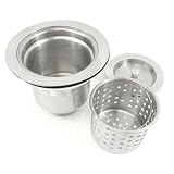 Brushedステンレススチールキッチン/バーシンクバスケットStrainer withリフトアウトバスケット