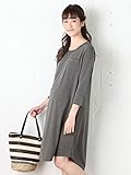 Angeliebe エンジェリーベ マタニティ ワンピース 授乳口付き ミディ丈 ワンピ 妊婦服 産前 産後 七分袖 M 杢 グレー 22001 22001660