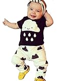 (ウイ カプア) u'i Kapua 雲 雨 顔 プリント 半袖 Tシャツ ＆ パンツ 上下 セット アップ 子供 ベビー 服 男の子 小さい サイズ ( 70 , ブラック )