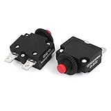 uxcell 小型回路ブレーカ サーキットブレーカー　回路遮断器　過負荷保護　AC125V/250V 12A　10mmスレッド直径　NC　2個入り