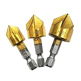 P Prettyia 面取り皿棒　ドリルビット　ボアセット　13/16 / 19ミリメートル　3本　カウンターシンク切削工具　木工用