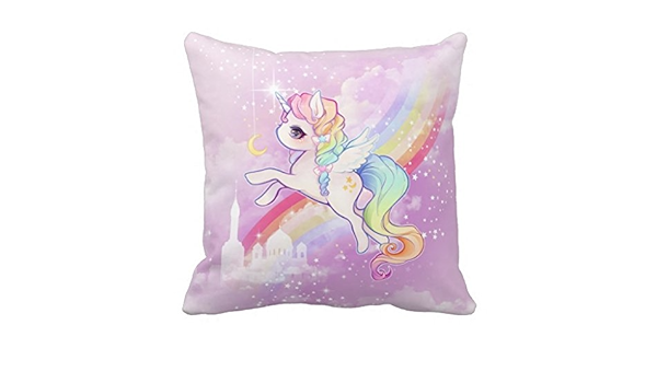 Amazon Co Jp かわいいかわいいパステルユニコーンと虹と城ピローケース カバーのみ 中身なし 45cm 45cm ホーム キッチン