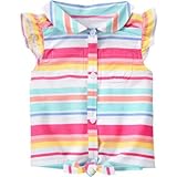 ジンボリー GYMBOREE/ タイフロントトップ ピーチストライプ トップス半袖シャツ 4歳【並行輸入】