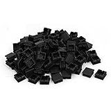 DealMux 25 mmx25 mm Praça de plástico Blanking Tampas inserções Tubo 200pcs Preto