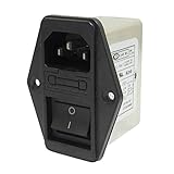 SODIAL(R) はんだラグ端子IEC 320 C14 EMIフィルタ+ボートスイッチ+ヒューズホルダ