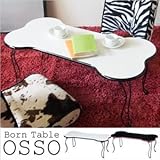 折りたたみセンターテーブル(ボーン型テーブル) 幅80cm スチールフレーム ブラック(黒)【代引不可】