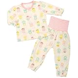 ガールズベビー腹巻付パジャマ[enfant pur]女の子|女児|子供用マトリョーシカ柄長袖パジャマ上下セット 95cm ラベンダー