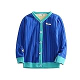 PANCY 子供服 秋冬 防寒綿服 長袖ジャケット 裏起毛カーディガン 男の子 女の子(150cm,ブルー)