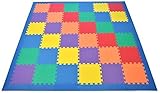Non-Toxic Rainbow foam Wonder Mats w/ Blue Edges: Non-Recycled Quality & Waterproof Extra Thick 36 P