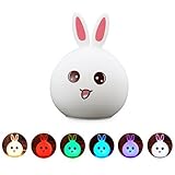 ウサギシリコンランプ、iCocoポータブルLEDランプUSB充電式ベビー子供夜ライトウォームホワイト省エネライトwithとカラフルなモデル 118*105*160mm ピンク 4328265424
