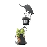 花台付きソーラーランタン　キャット