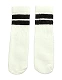（スケーターソックス）SkaterSocks ベビー キッズ 赤ちゃん 子供 ロングソックス 10 Inch BABY-KIDS White tube socks with Black 10インチ S
