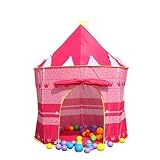 ZJKC? Girl Pink Princess Castle House Play 2 Kids Tent, 2.2lbs, 53.1'' x 41.3'' (H x D) , Fairy Tale