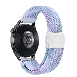 [SQHYWJ] スマートウォッチ ベルト ナイロン織りカーボンファイバー製スナップ時計バンド 22mm/20mm肌にやさしく、着用しやすい(すみれ 20mm)