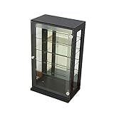 「DUET デュエット」ガラスコレクションケース ダークブラウン コレクション 背面ミラー ラック ボックス