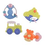 kidamiマルチカラーBaby Rattles Toys for Baby , 4 - Pack Teether Rattle Set