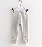 WIN 　女児レギンス パンスト ガールズ スパッツ タイツ パンツ キッズ 子供 ジュニア 女の子 春秋 カジュアル　女児レギンス パンス (90cm, グレー)