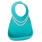 メイクマイデイ Make My Day お食事エプロン シリコン ビブ スタイ ポケット付き BB100 パール Baby Bib Tiffany Blue with Pearls 食べこぼし防止 よ