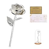 ZJchao 24 K Dippedゴールドローズ箔花 – rose-open ( 12インチ) シルバー WXD-US-059