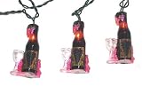 Tuscan Winery Red Wine Bottle Decorative Christmas Lights - Green Wire by Kurt Adler