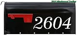 カスタムハウス / メールボックス番号または名前文字付け ビニールデカールステッカー 11.5 x 3.5インチ ご自宅 カスタマイズ可 ホワイト MT3000371-white