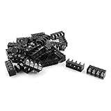 uxcell 端子台　DG7.62 4ピン7.62mm ネジ端子 バリア ブロック 300V 20A ブラック 30個入り