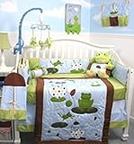 SoHo Tall Tales Dancing Frog Baby Crib Nursery Bedding Set 13 pcs included Diaper Bag with Changing 