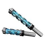 フラッシュトリム ルータービットセット 2個 1/2インチ シャンク ベアリング フラッシュ トリムビット 3-7/8インチ 4-7/8インチ ダブルベアリング スパイラル トリマー フラッシュトリミングビット ウッドトリミング用