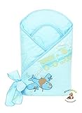 PREMIUM Collection swaddle wrap blanket gift present (Blue Plane) by Blueberry Shop for Babies