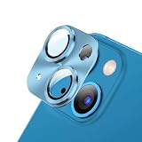 SeGinn iPhone 13/iPhone 13 Mini 対応 カメラフィルム レンズカバー 金属 ケース 高透過率 露出オーバー防止 耐衝撃 防塵 全面保護 アルミ合金＋強化ガラス製 iPhone 13/iPhone 13 Mini 用 レンズフィルム （青）