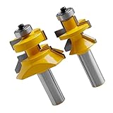 Lovoski 2本セット　45度　舌溝　ルータビットセット　木工用ドリル